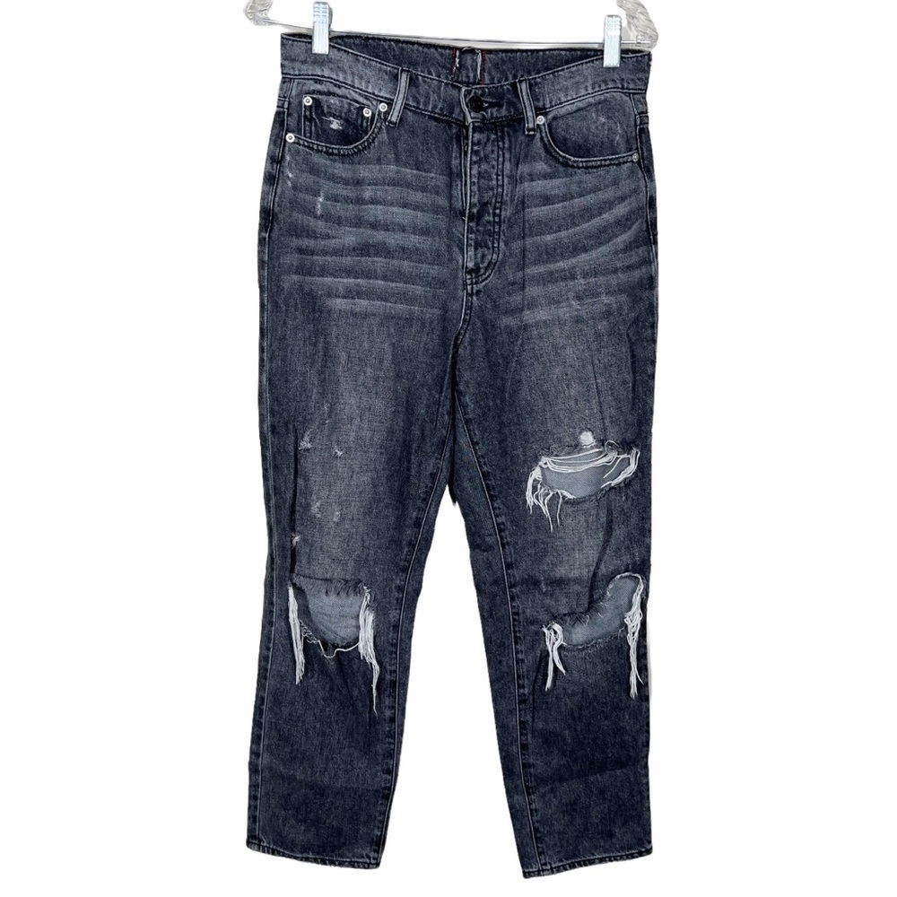 BDG Urban Outfitters Slim Straight Leg Black Wash Distressed Denim Jeans Size 28